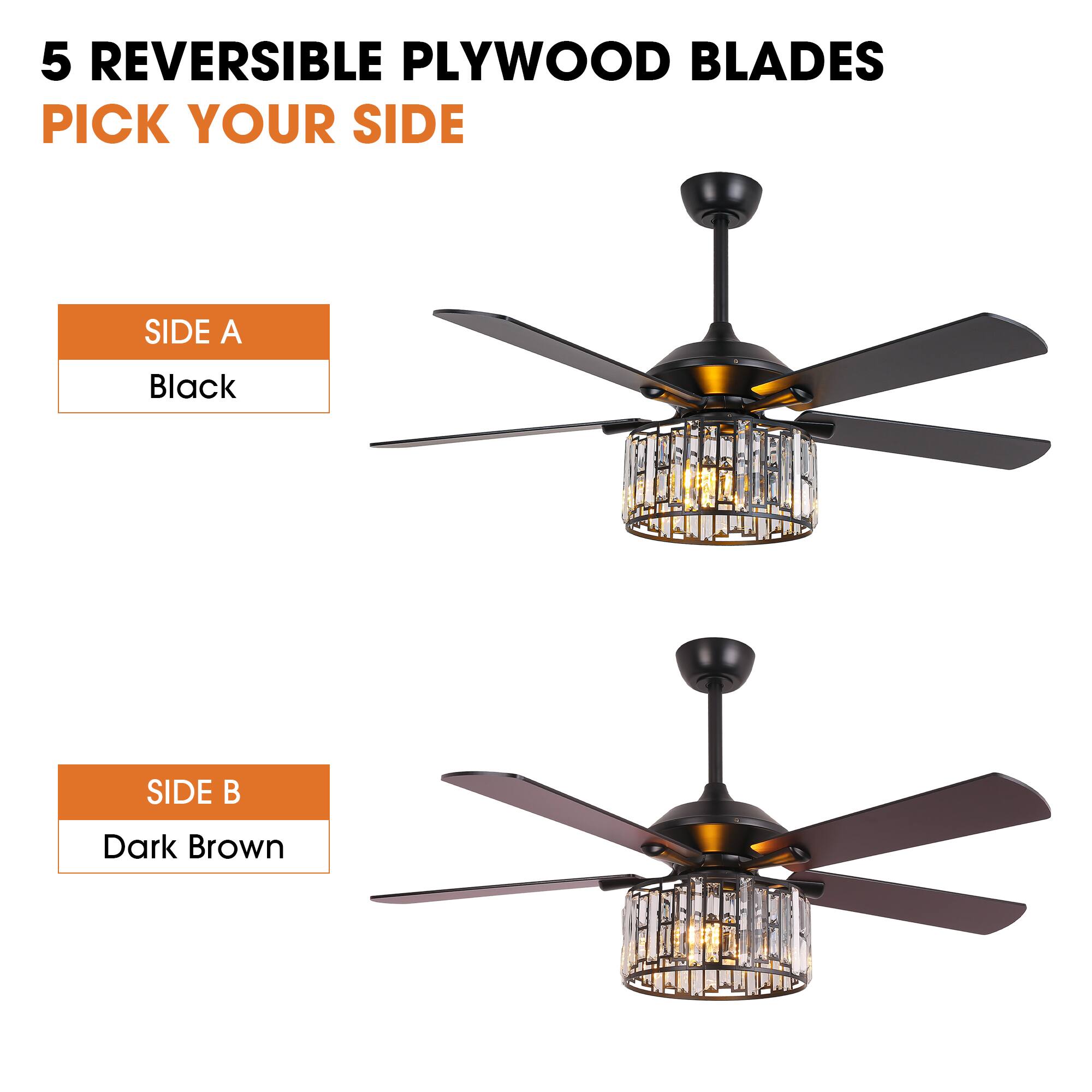 5 REVERSIBLE PLYWOOD BLADES  
PICK YOUR SIDE  

SIDE A  
Black  

SIDE B  
Dark Brown