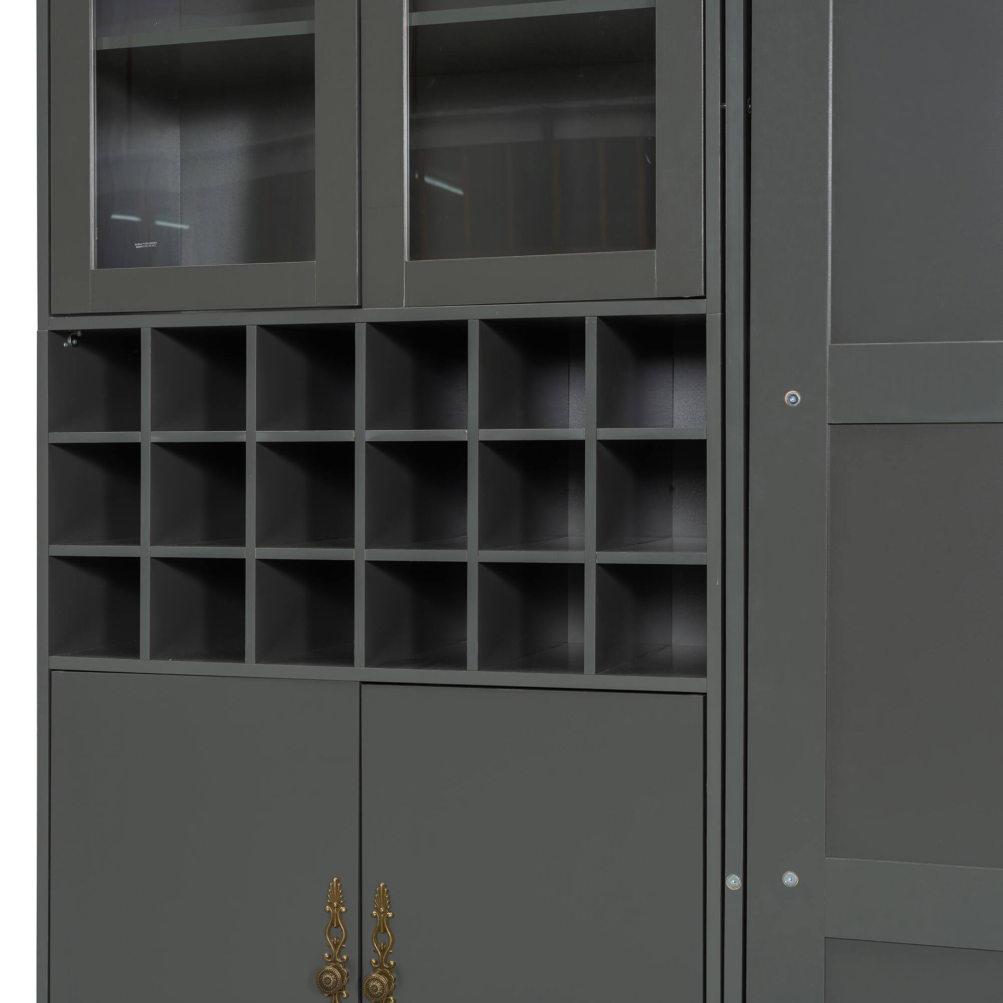 Alt View 2. Tiramisubest - Full Size Murphy Bed with Sofa, Shelves, USB & Light, Gray, MDF+LVL - Gray.