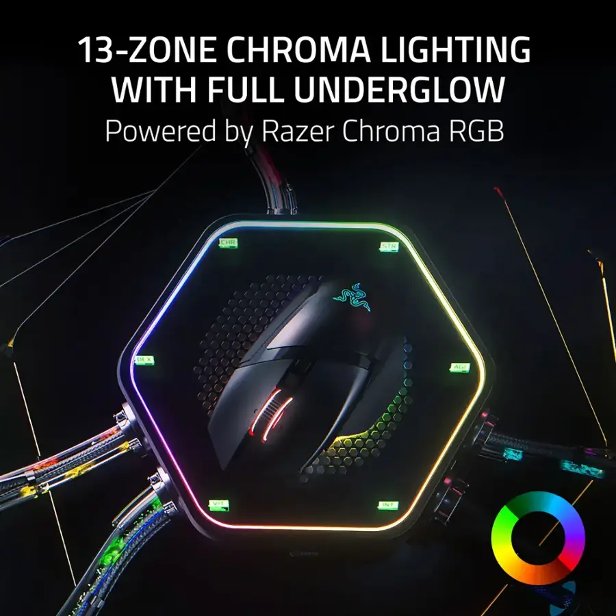 13-ZONE CHROMA LIGHTING WITH FULL UNDERGLOW Powered by Razer Chroma RGB