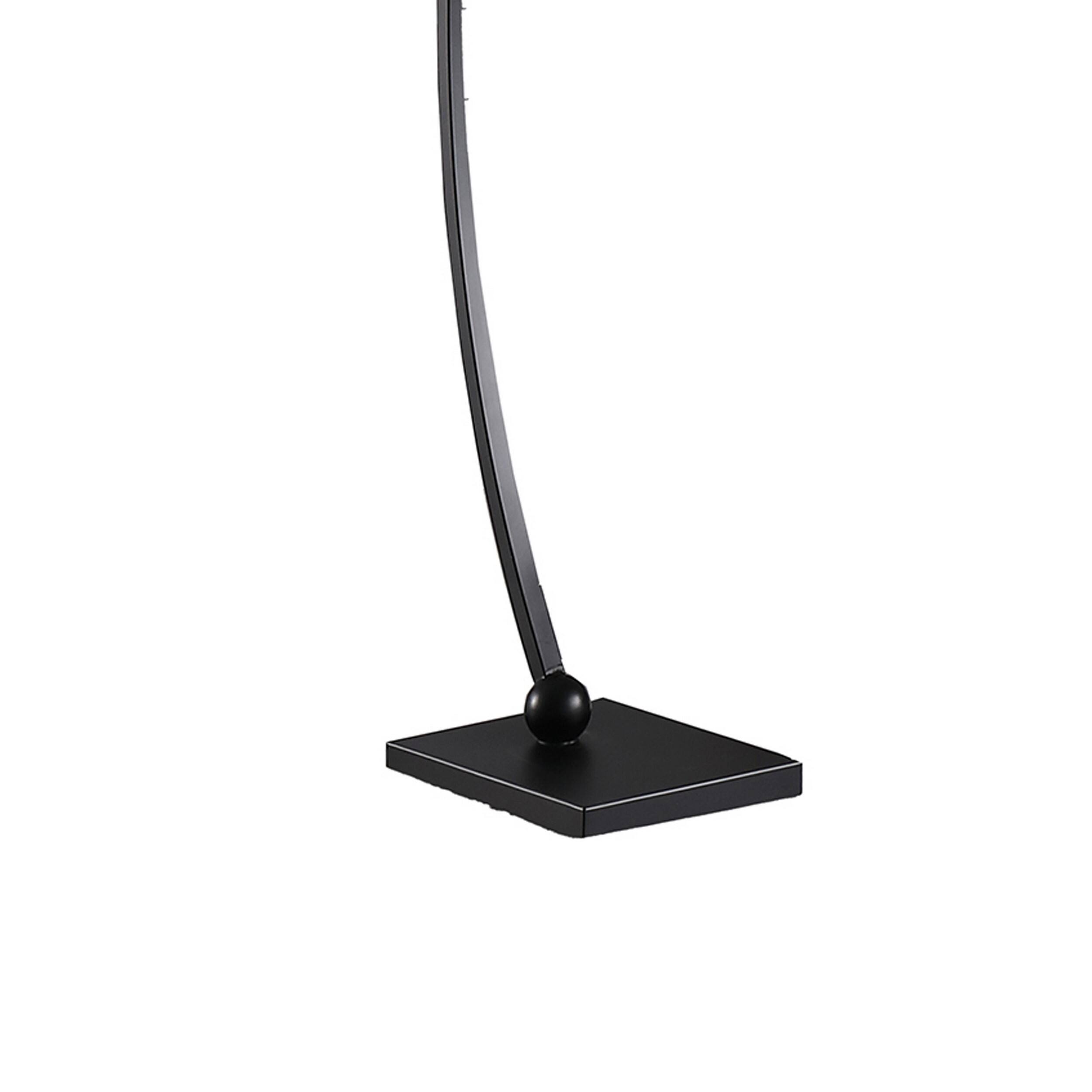 Back. Manhattan Lane - Jiya 59 Inch Arc Floor Lamp, Hanging Design, 2 Drum Shades.