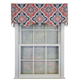 RLF Home - 100% Cotton Coventry Regal Fully lined Windows Rod Pocket Valance 50" x 17" - Navy