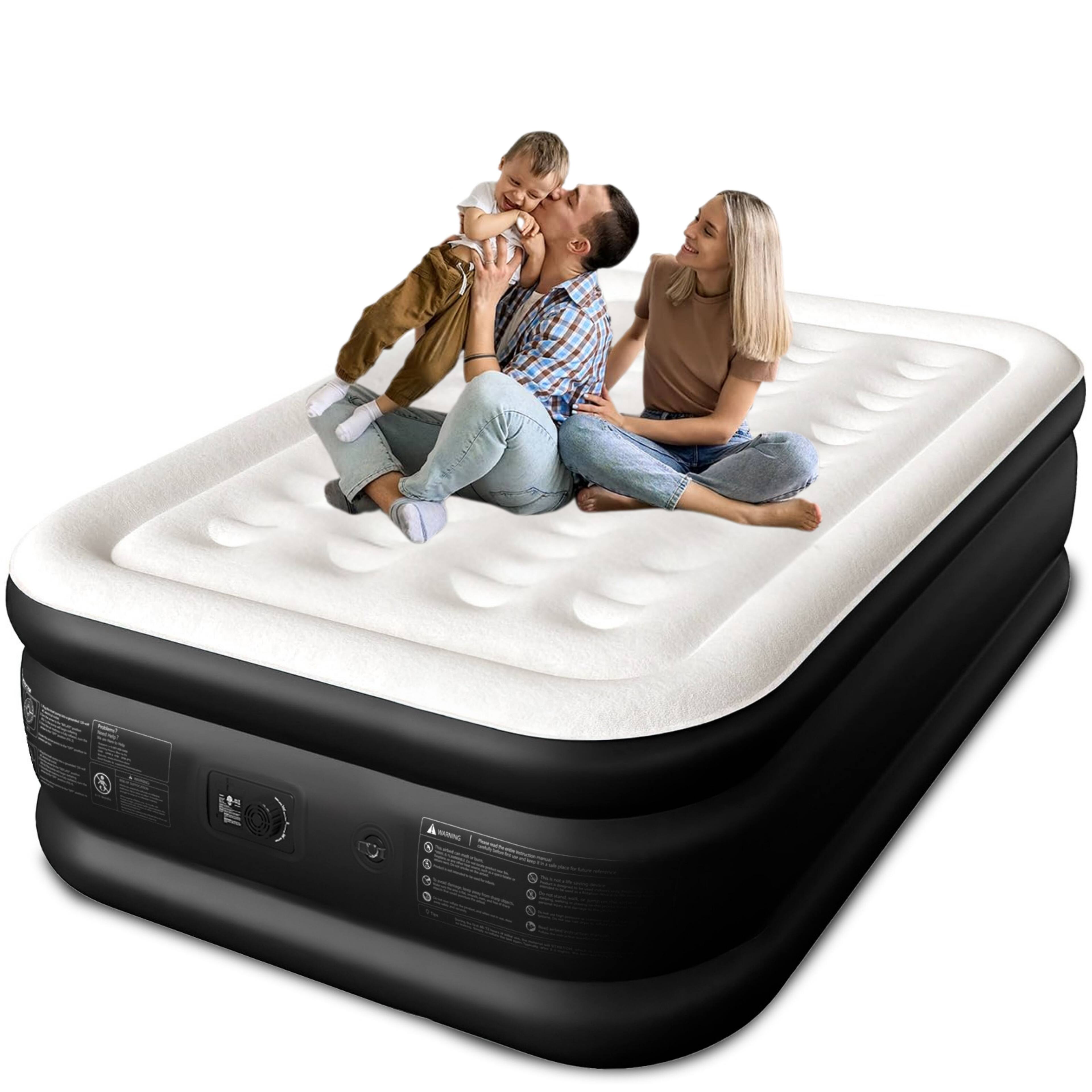 Front. Cherimor - CHERIMOR 18" Full Air Mattress, Built-In Pump, Raised, Auto Inflate, Carrying Case, 600 lb Capacity - Black.