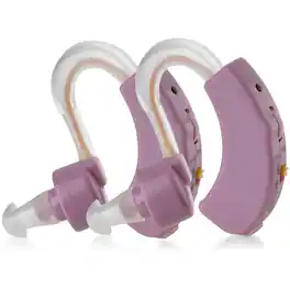 MEDca - Premium Listening Set of 2 Small BTE Amplifiers Personal Audio Headphones Pair Device Daily Living Sports and Outdoors - Purple