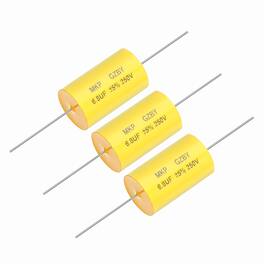 Unique Bargains - 3pcs 6.8uf Frequency Divider Capacitor, 250V Axial Audio Speaker Crossover MKP Film Capacitor - Yellow