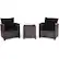 Angle. Costway - 3PCS Patio Rattan Furniture Set Cushion Conversation Set Sofa Coffee Table - Black.
