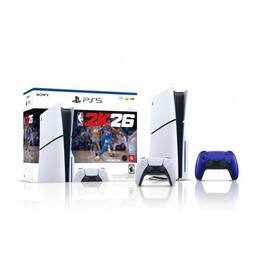 PlayStation 5 Disc Slim Edition NBA 2K26 Bundle + PlayStation 5 DualSense Wireless Controller Cobalt Blue - PlayStation 5