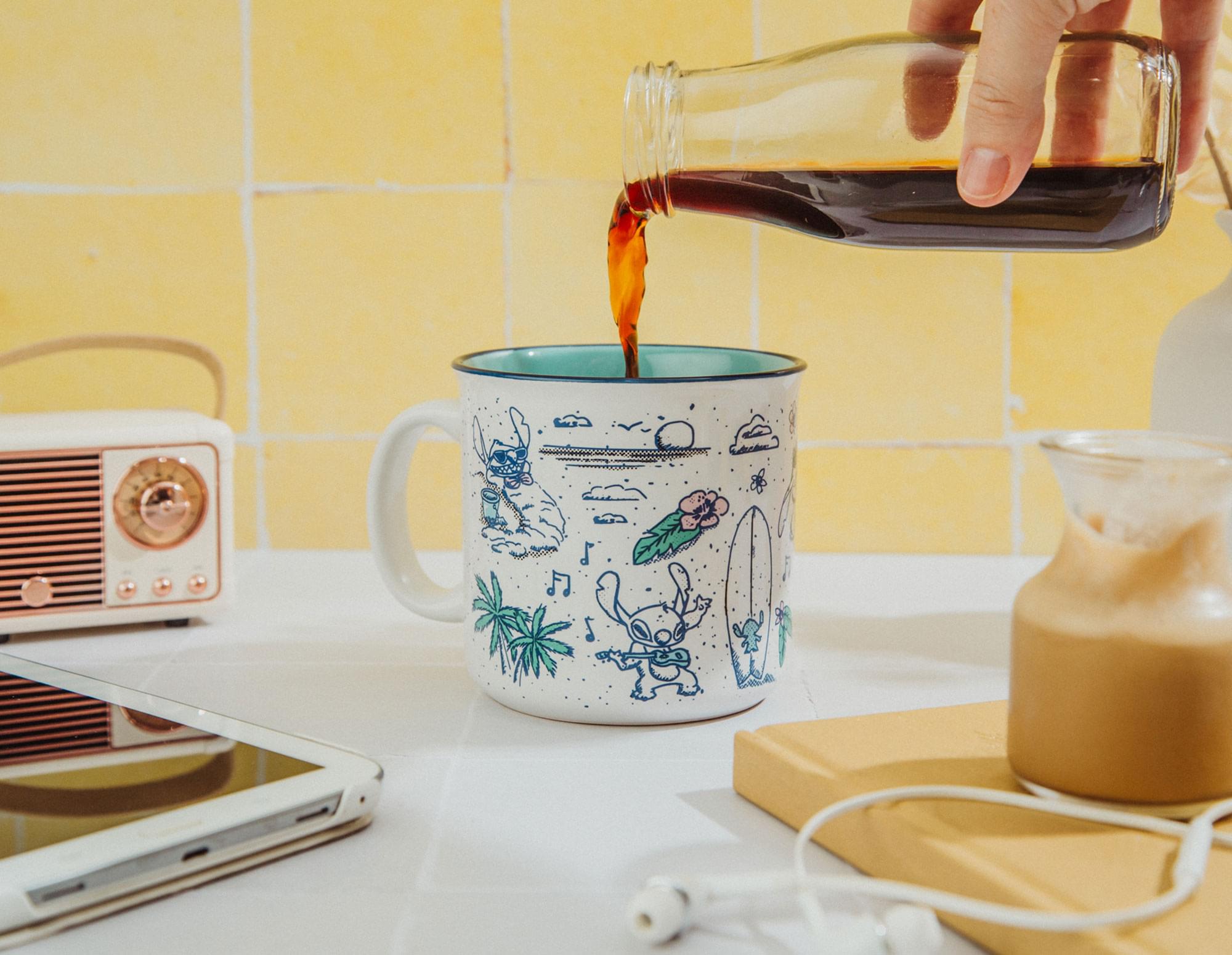 Alt View 5. Silver Buffalo - Disney Lilo & Stitch Hawaii Camper Mug | Holds 20 Ounces - Blue.