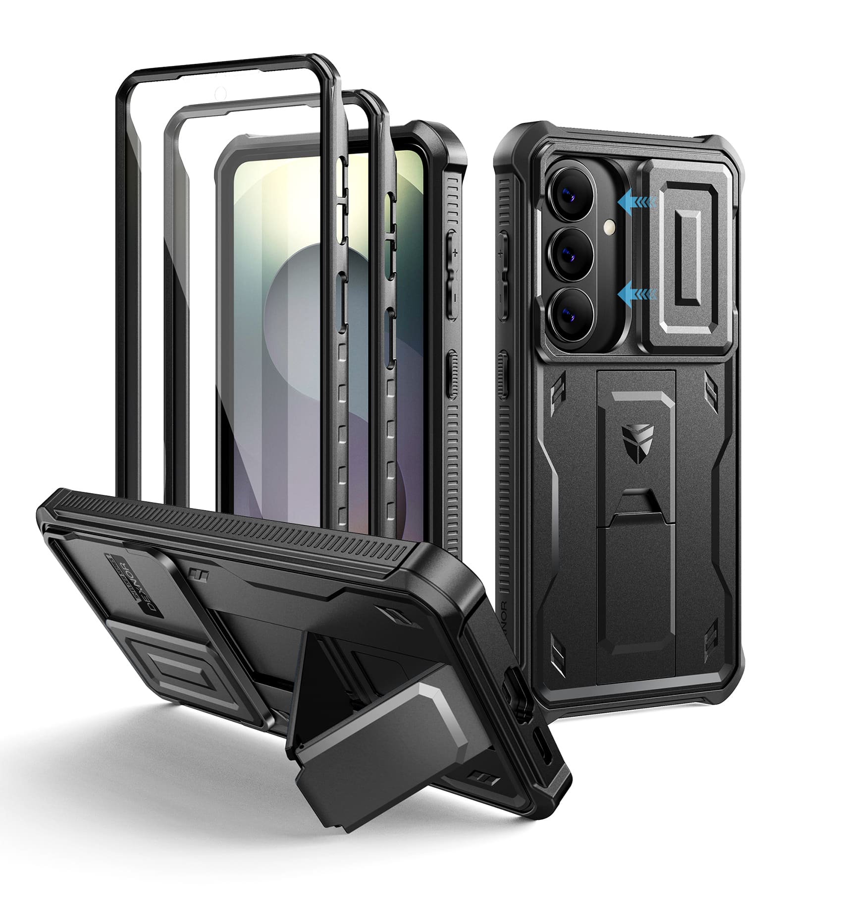 dexnor - for Samsung Galaxy S26 Case with Upgraded Slide Camera Cover & Kickstand(2026) - Black