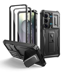 Dexnor - Case for Samsung Galaxy S26 with Camera Cover & 2 Front Frames, Screen Protector, Heavy-Duty Rugged Full-Body Cover - Black