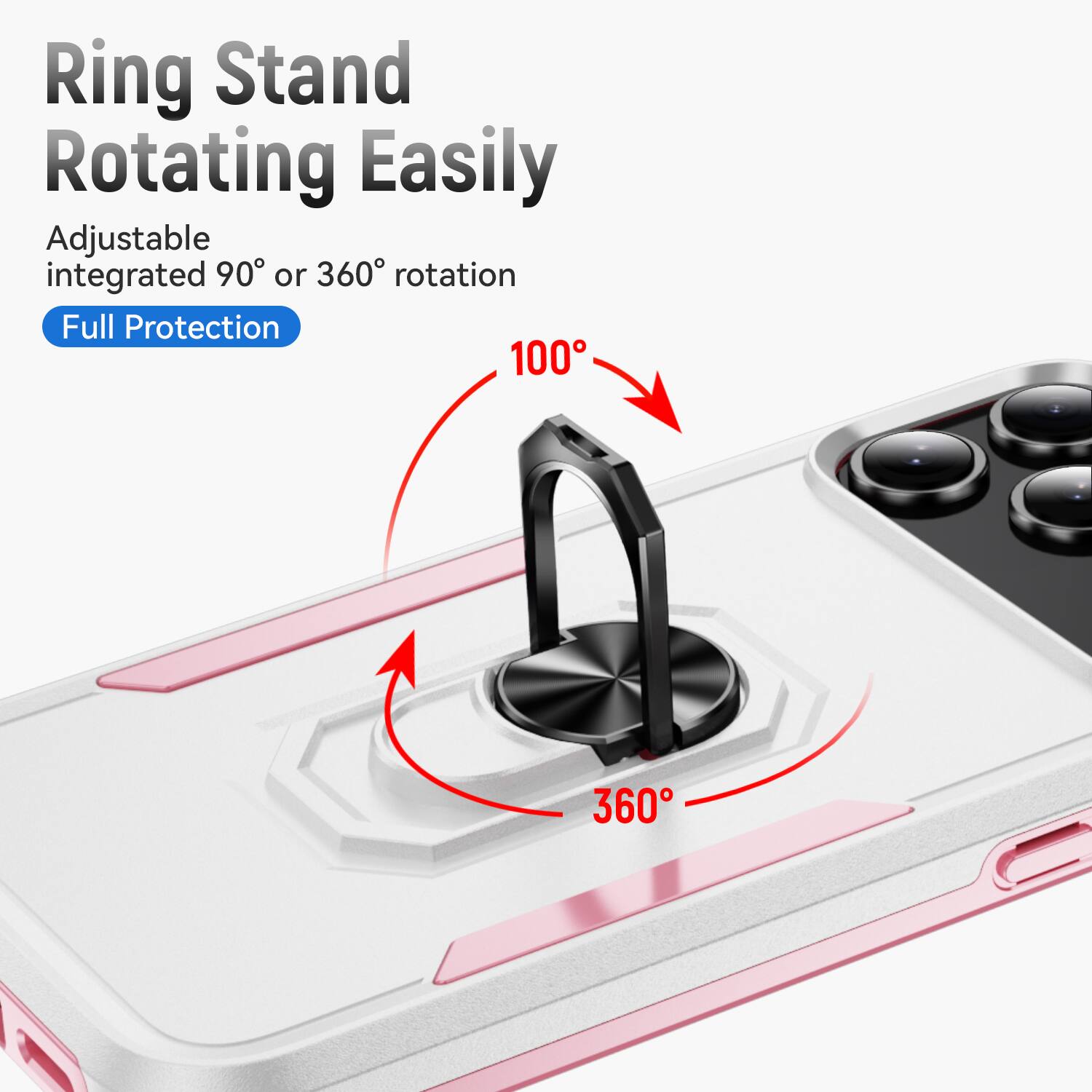 Dteck for Apple iPhone 18 Pro Heavy Duty Case with Foldable Metal Ring ...