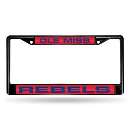 Rico Industries - Mississippi Ole-Miss-Rebel's Black Metal License Plate Frame Holder - Multi