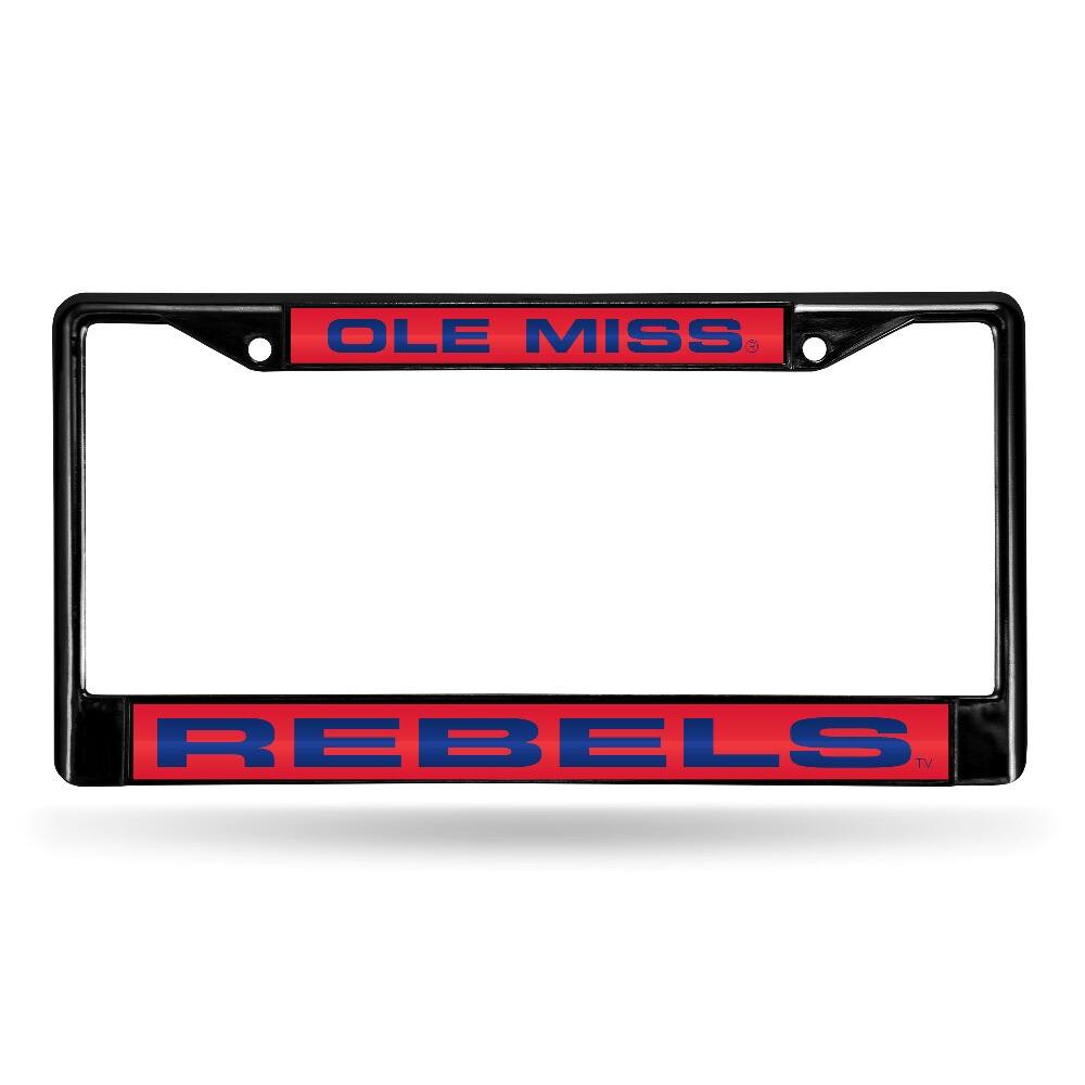 Mississippi Ole Miss Rebels Black Metal Laser Cut License Plate Frame