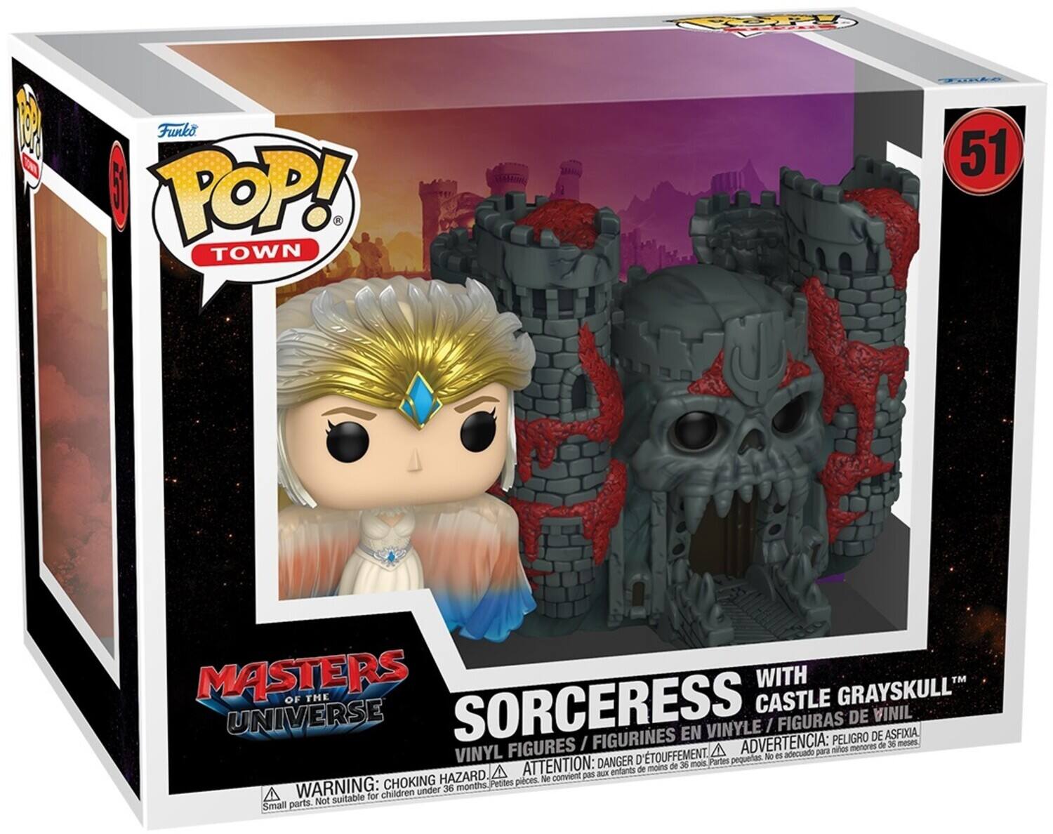 Funko POP! TOWN 51 MASTERS OF THE UNIVERSE SORCERESS WITH CASTLE GRAYSKULL™ VINYL FIGURES / FIGURINES EN VINYLE / FIGURINES DE VINYL

WARNING: CHOKING HAZARD - Small parts. Not suitable for children under 36 months. ATTENTION: DANGER D'ÉTOUFFEMENT - Petites pièces. Ne convient pas aux enfants de moins de 36 mois. ADVERTENCIA: PEIGRIO DE ASFIXIA - Partes pequeñas. No es adecuado para niños menores de 36 meses.