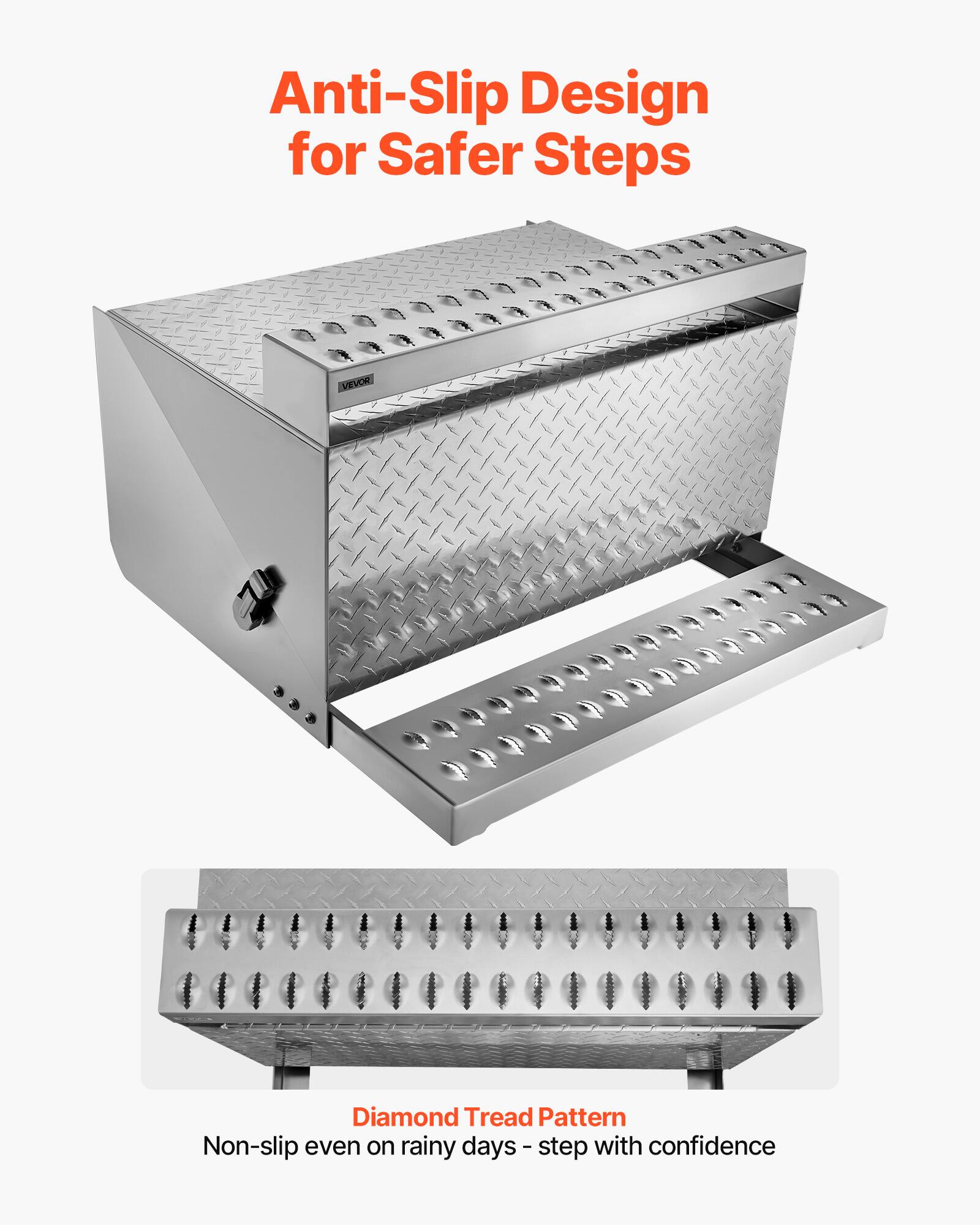 Anti-Slip Design for Safer Steps

Diamond Tread Pattern

Non-slip even on rainy days - step with confidence
