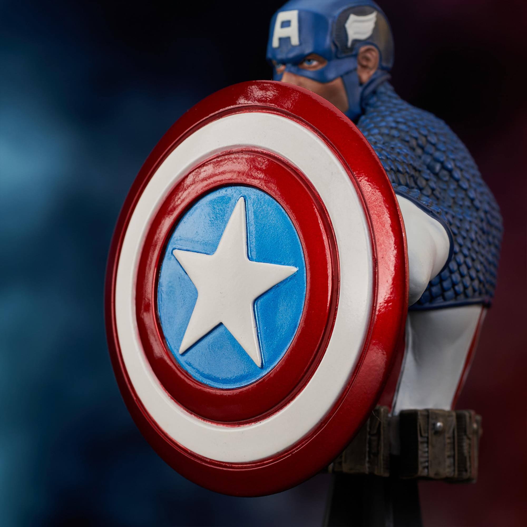 Alt View 5. Marvel - Marvel Captain America 6 Inch Resin Bust - Blue.