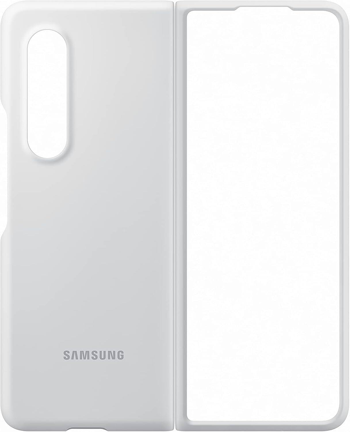 Alt View 1. Samsung - Samsung Galaxy Z Fold3 Silicone Cover I Color: White - White.