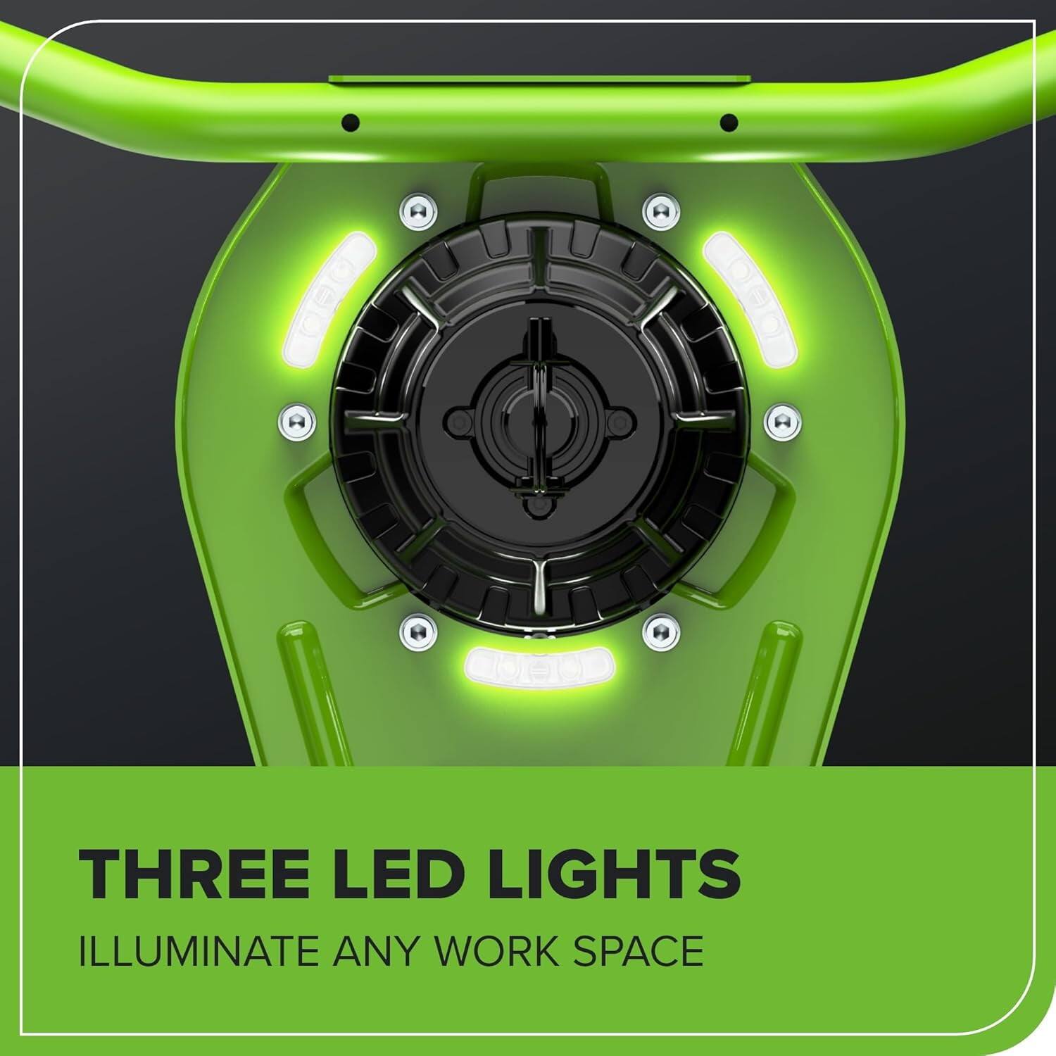 THREE LED LIGHTS  
ILLUMINATE ANY WORK SPACE