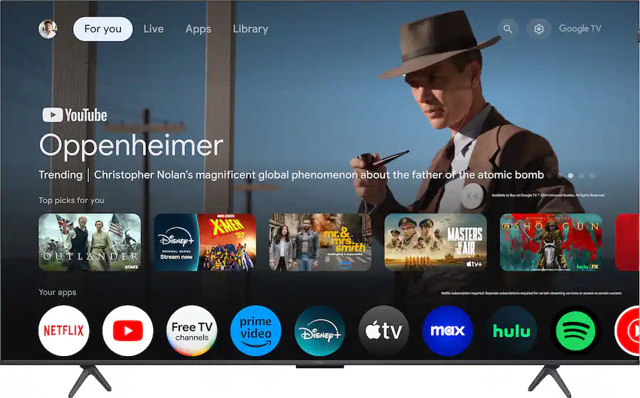 Hulu User Interface TCL 75