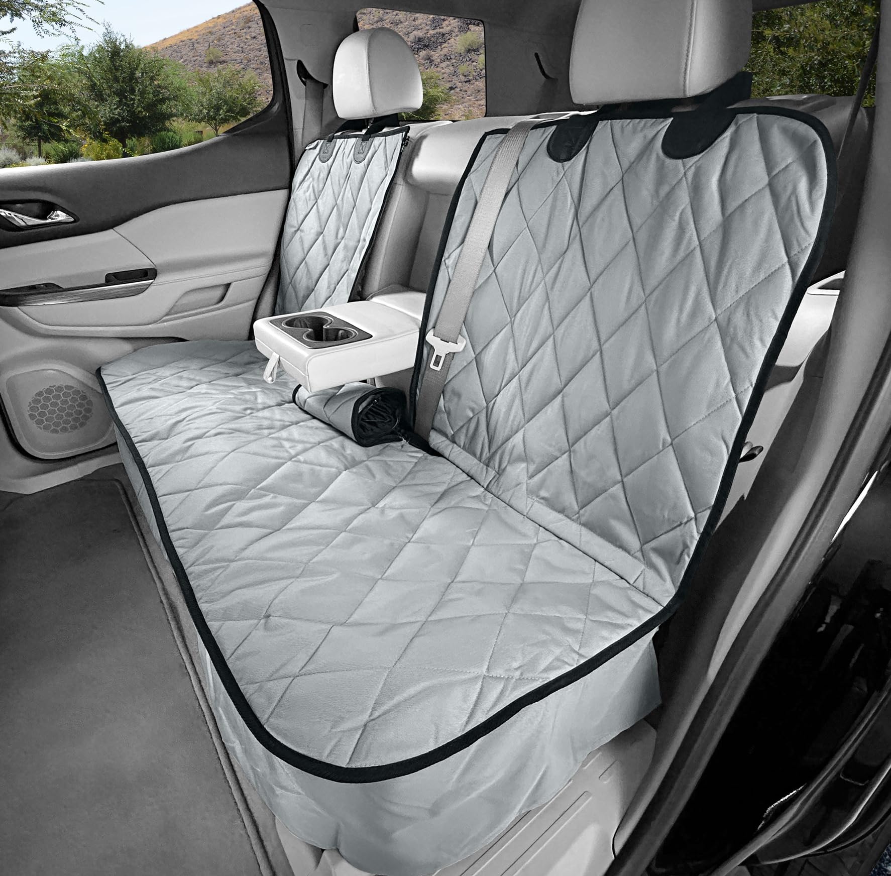 VEGA AUTOMOTIVE - Dog Seat Cover For Heavy Duty Waterproof Rear Protector Large Suvs Cars fits Bench With Middle Belt Non - L