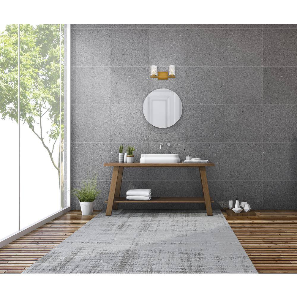 Angle. Living District - Cassie 2 lights bath sconce in brass with clear shade - Brass And Clear Shade.
