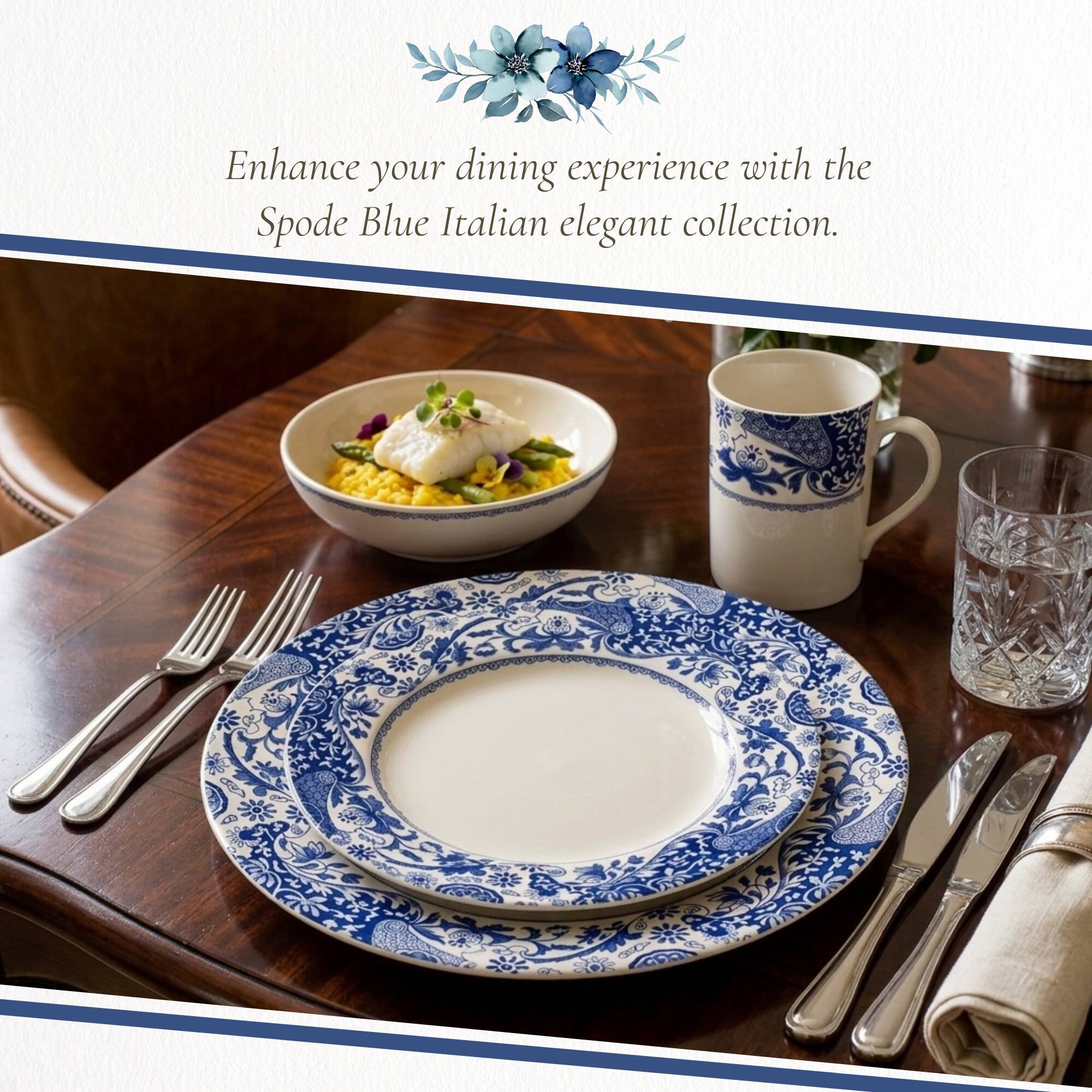 Enhance your dining experience with the Spode Blue Italian elegant collection.
