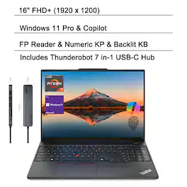 Lenovo - ThinkPad E16 16" FHD+ Laptop - AMD Ryzen 7 7735U with 16GB RAM - 512GB SSD - for Demanding Business & Multitasking - Black