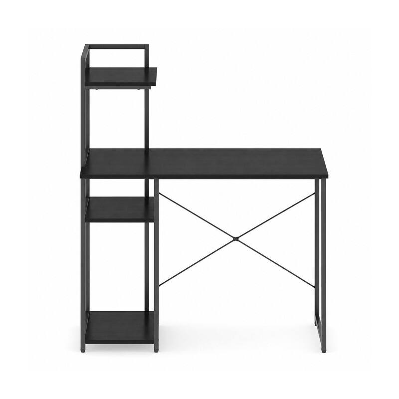 Alt View 1. WELLFOR - 39.5" Computer Desk with Shelves and 3-Tier Storage Bookshelf, Laptop PC Work Table Writing Desk for Small Spaces - Black.