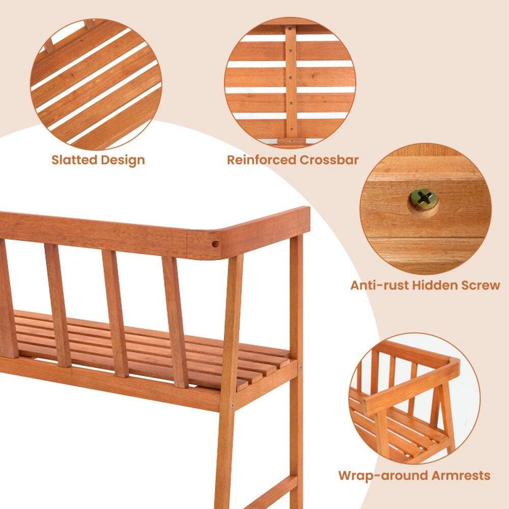 Slatted Design  
Reinforced Crossbar  
Anti-rust Hidden Screw  
Wrap-around Armrests