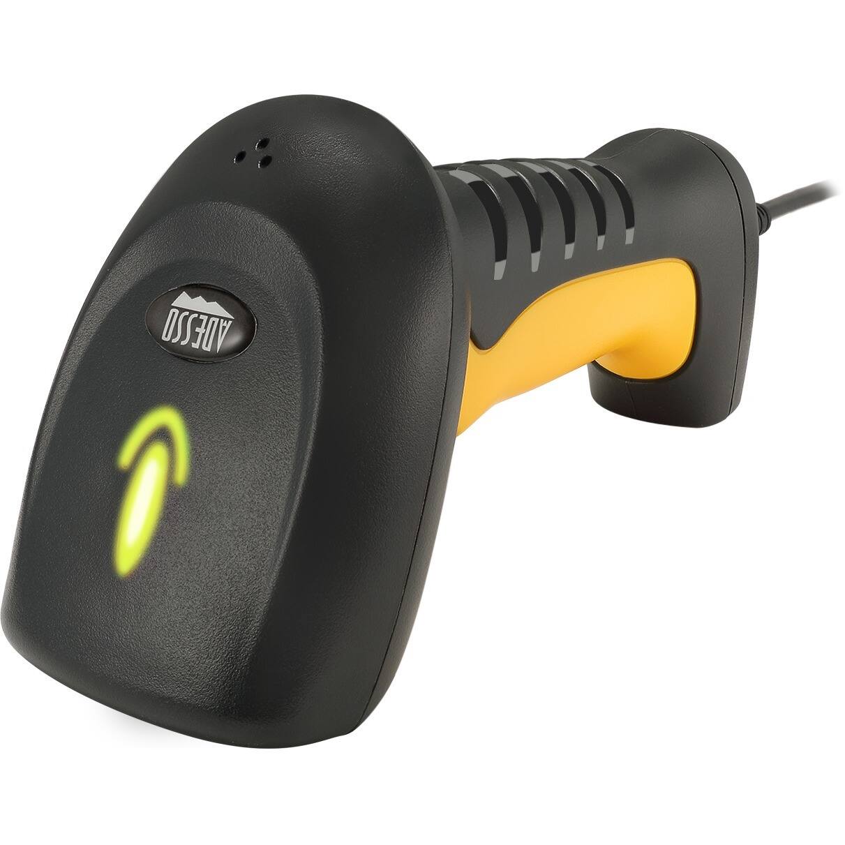 Alt View 3. Adesso - Adesso NuScan 5200TU- Antimicrobial & Waterproof 2D Barcode Scanner - Cable Connectivity - 12" Scan Distance - 1D, 2D - Yellow,Black.