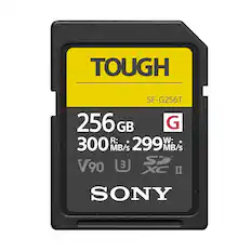 TOUGH
SF-G256T
256 GB
R: 300 MB/s
W: 299 MB/s
V90
XC II
S2
SONY