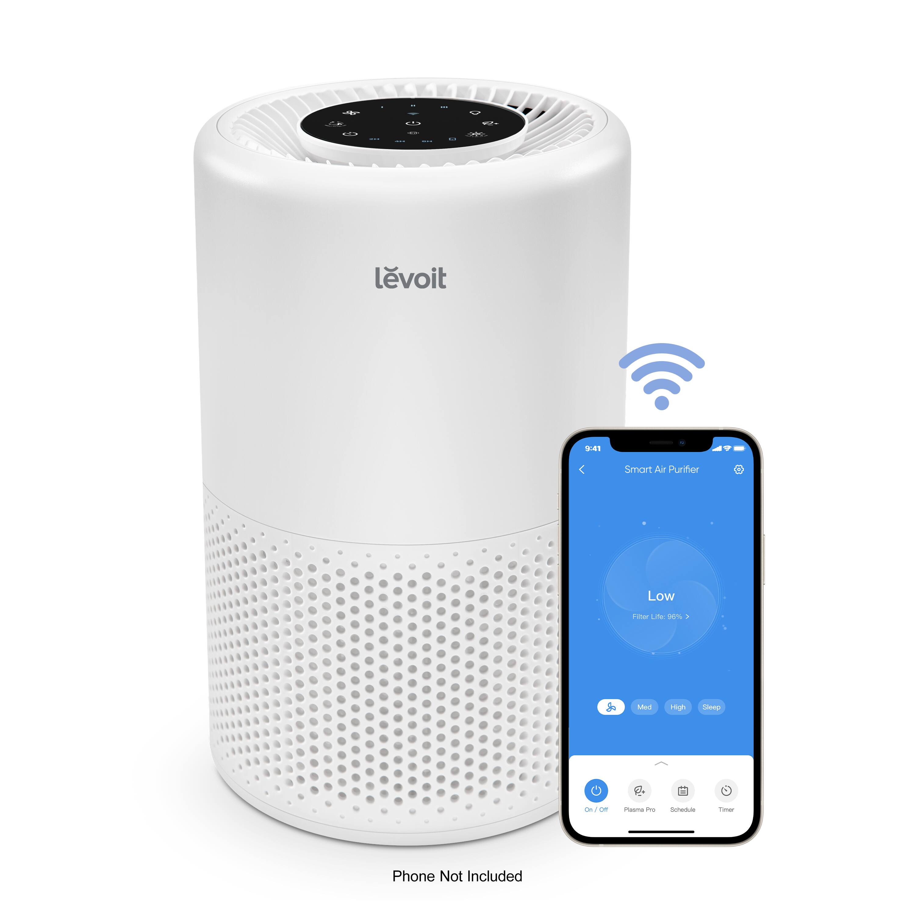- Lévoit Smart Air Purifier 3
- Low
- 10% Filter Life
- Phone Not Included