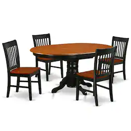 FurniFact - 5 Piece Dining Set - Brown