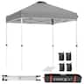 Costway - 6x6 FT Pop Up Canopy Tent Camping Sun Shelter W/ Roller Bag - Gray