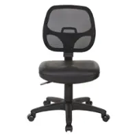 OSP Home Furnishings - Mesh Screen Back Task Chair with Vinyl Seat - Black - Front_Zoom