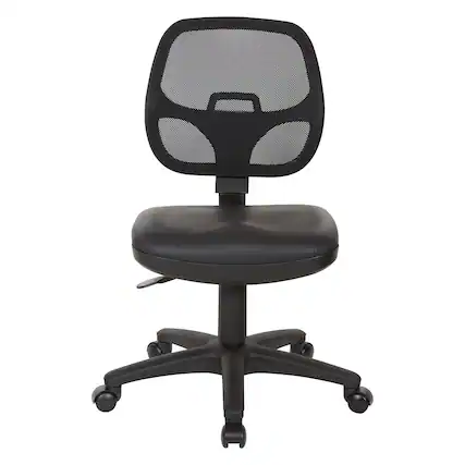 Front. OSP Home Furnishings - Mesh Screen Back Task Chair with Vinyl Seat - Black.