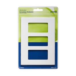 Leviton - Decora Plus 3 gang Polycarbonate Decorator Screwless Wall Plate 1 pk - White