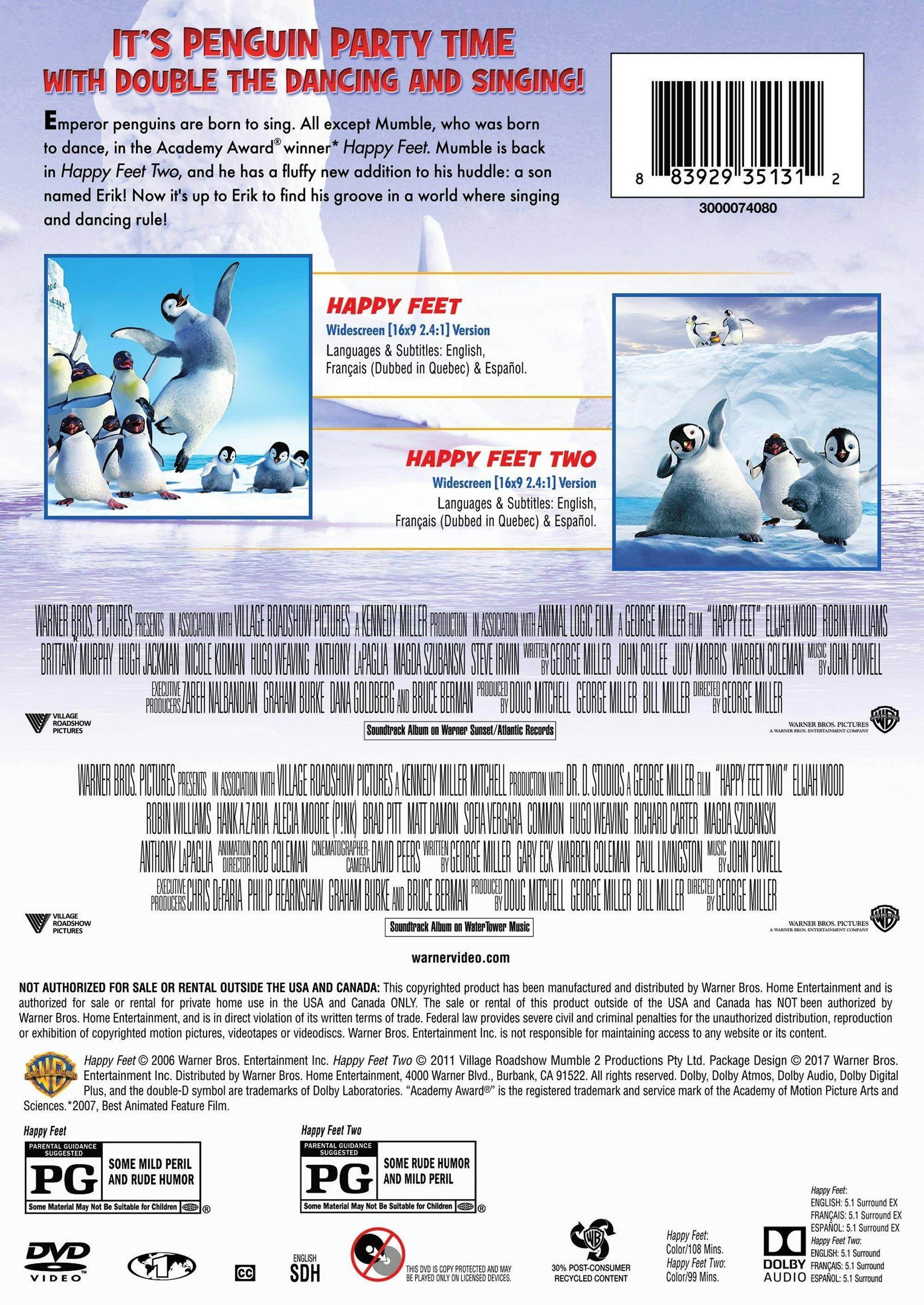 Angle. Happy Feet 1 & 2 (DVD Double Feature) [DVD].