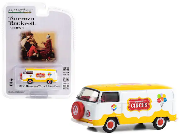 GREENLiGHT collectibles
Norman Rockwell
SERIES 5
LIMITED EDITION
EDITION LIMITÉE
DIE-CAST
DIE-CAST
CHASSIS
CHASSIS
fait de METAL
14+
1:64
1971 Volkswagen® Type 2 Panel Van
Contains: 1 Die-Cast Vehicle
Contient: 1 modèle réduit
Porcel CIRCUS