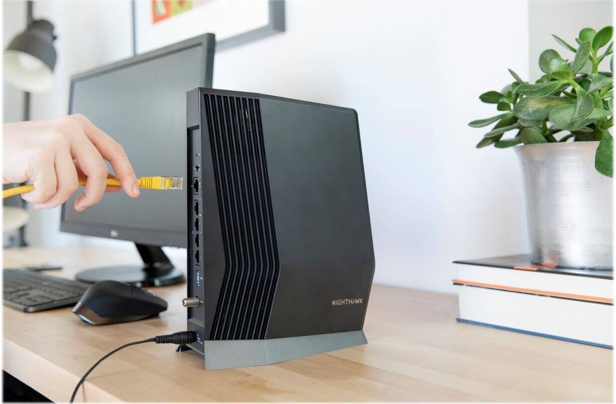Alt View 6. NETGEAR - CAX80-100NAR Nighthawk AX6000 6Gbps DOCSIS 3.1 WiFi 6 Cable Modem - Refurbished Excellent - Black.
