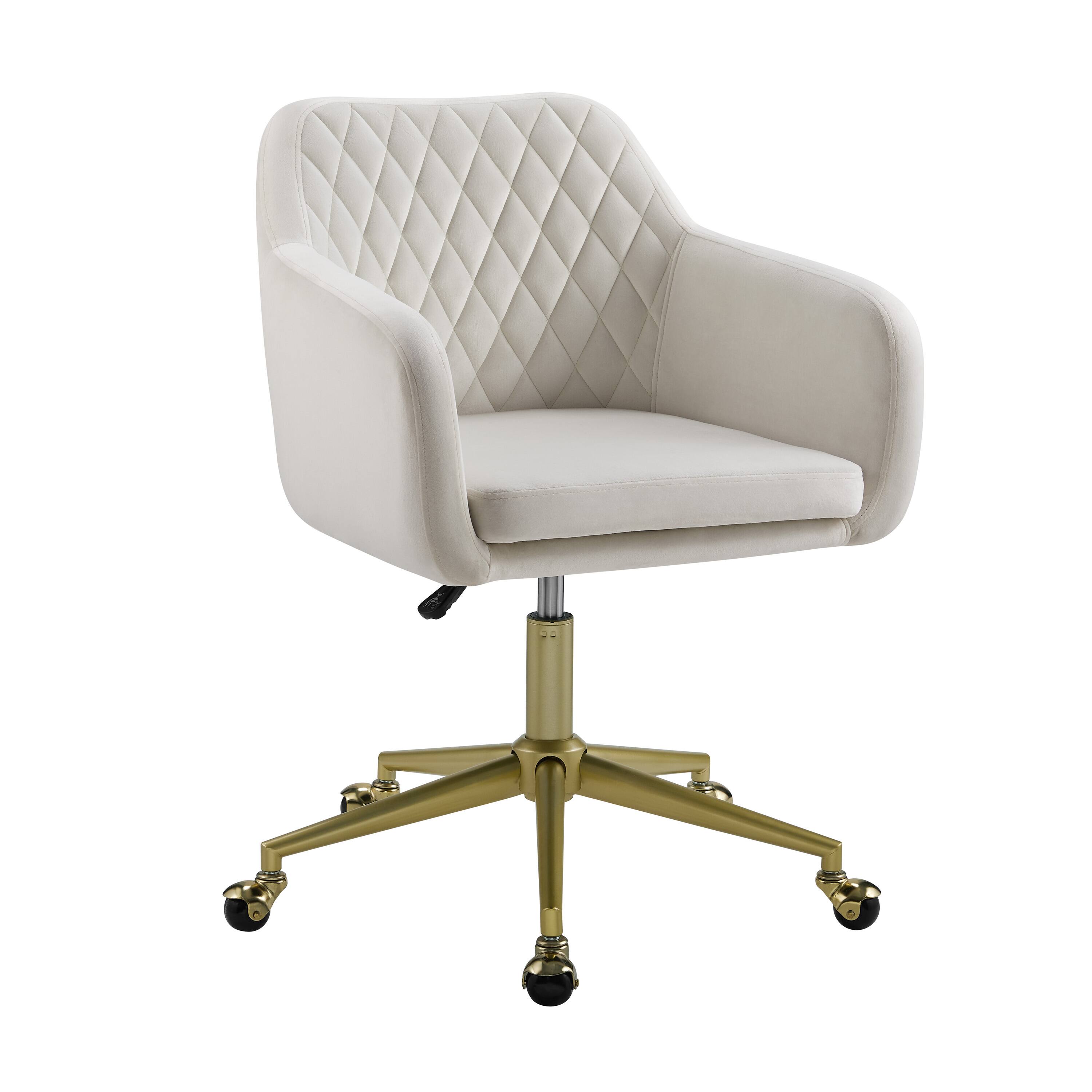 Front. Linon Home Décor - Swanson Swivel Office Chair - Off-White.