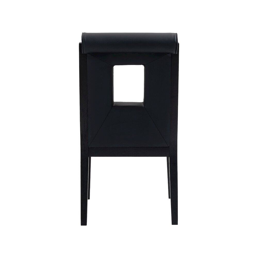 Alt View 4. Meridian Furniture - Gwendolyn Black Vegan Leather Dining Side Chair, Set of 2 - Black.