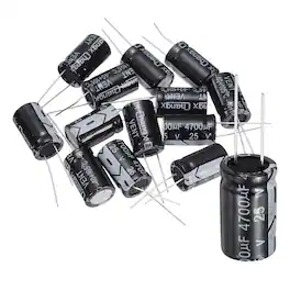 Unique Bargains - 4700uF 25V 16x25mm Electrolytic Capacitor, 105C High Temp Radial Leads, for TVs/LCDs/VCD, 12pcs - Black