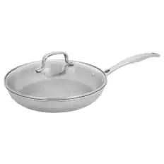 Front. Henckels - Henckels Clad H3 10-inch Stainless Steel Fry Pan with Lid - Stainless Steel.