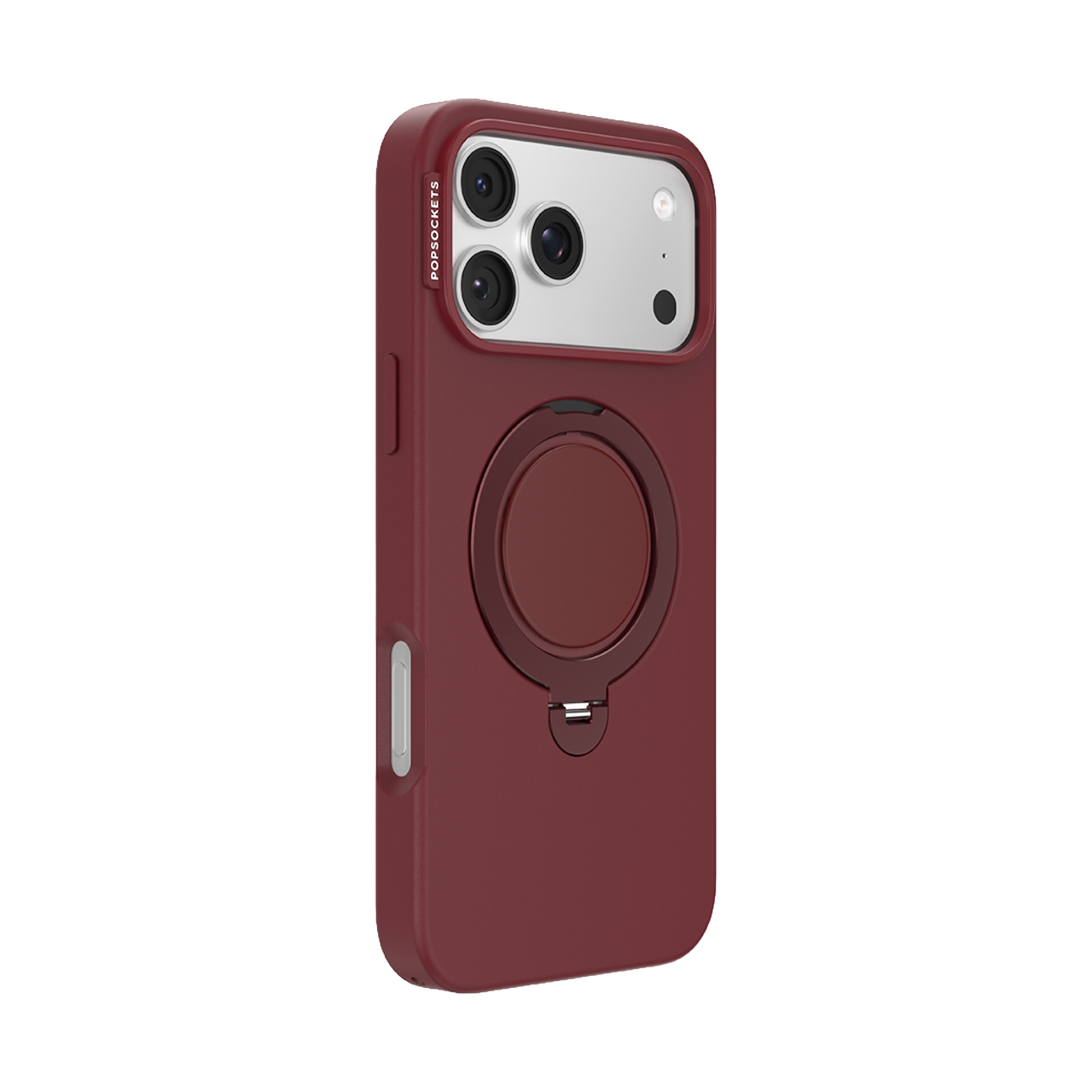 Angle. PopSockets - Low Pro Case iPhone 18 Pro Max/17 Pro Max - Burgundy.