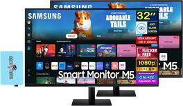 Samsung - 32" FHD VA Smart Monitor, Flicker Free, Anti-Glare, VESA Mount (100mm), HDMI & DKZ Hub, Color 2 Pack - Black