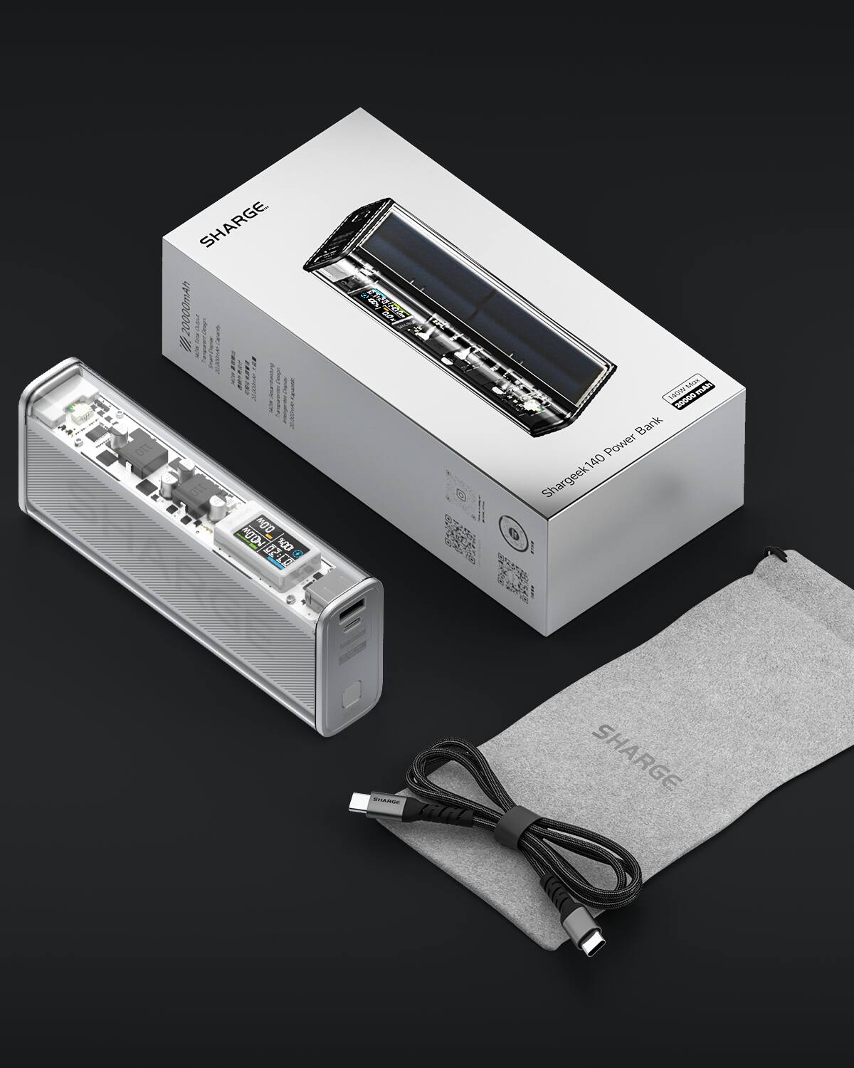Sharge Shargeek 140 20000mAh 140W PD Power Bank for 2