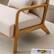 Alt View 12. Bestier - Mid-Century Upholstered Accent Chair with Wooden Frame and High Back, Pillow, and Waist Cushion - White.
