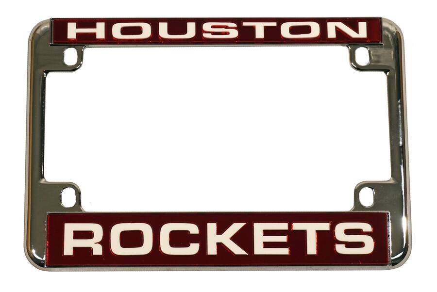 Houston Rockets License Plate Rico Industries Houston Rockets Chrome Motorcycle, RV or Trailer ...