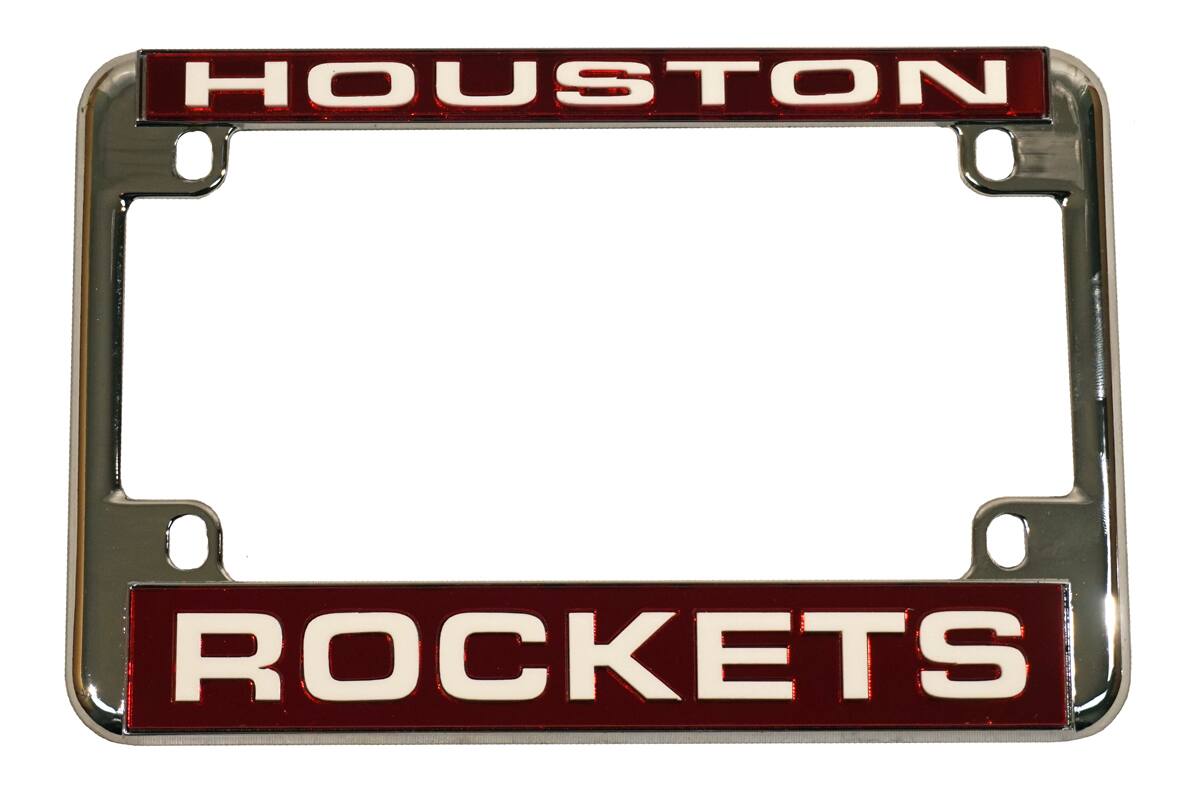 Houston Rockets Chrome Motorcycle License Plate Frame - also Recreational Vehicles, RVs, Bikes & Scooters