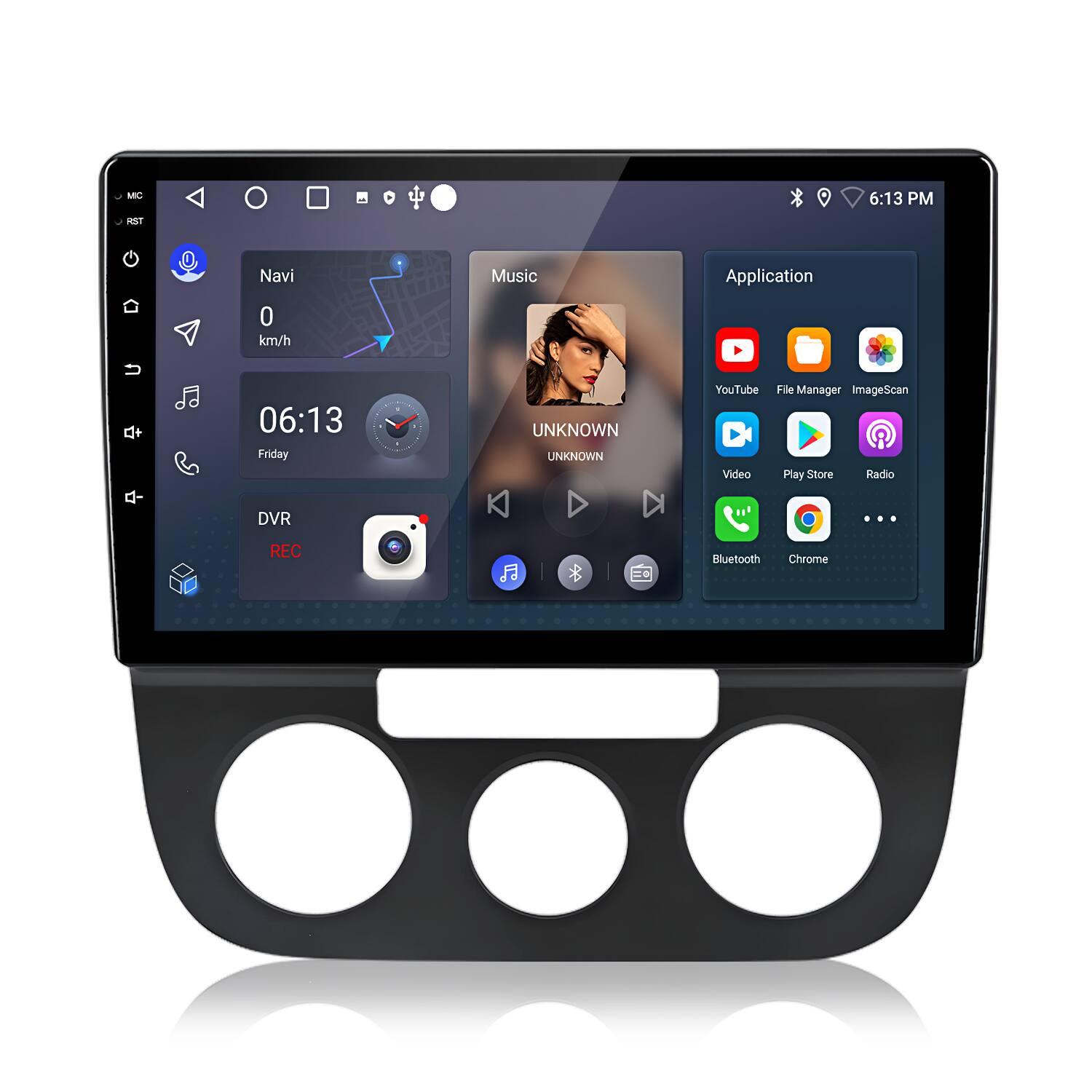 Junsun - For VW Jetta 5 2005-2010 10" 2+64GB carplay Android 14 Car Stereo Radio GPS Navi RDS WIFI DSP SWC Bluetooth FM - Black